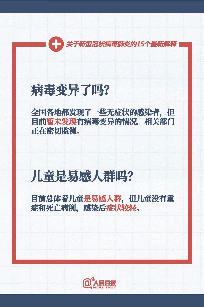 人民日報緊急擴(kuò)散：關(guān)于新型冠狀病毒肺炎的15個最新解釋